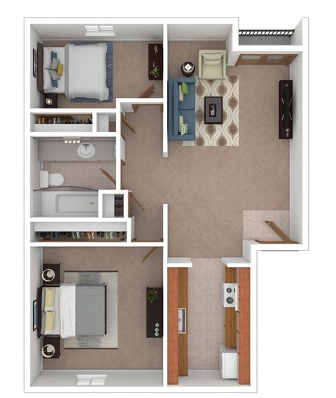 2 bedroom 1 bathroom floor plan